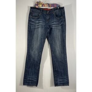 Refuge Straight Leg Jeans Women Juniors Size 11 Dark Blue Casual Denim Pockets